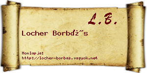 Locher Borbás névjegykártya